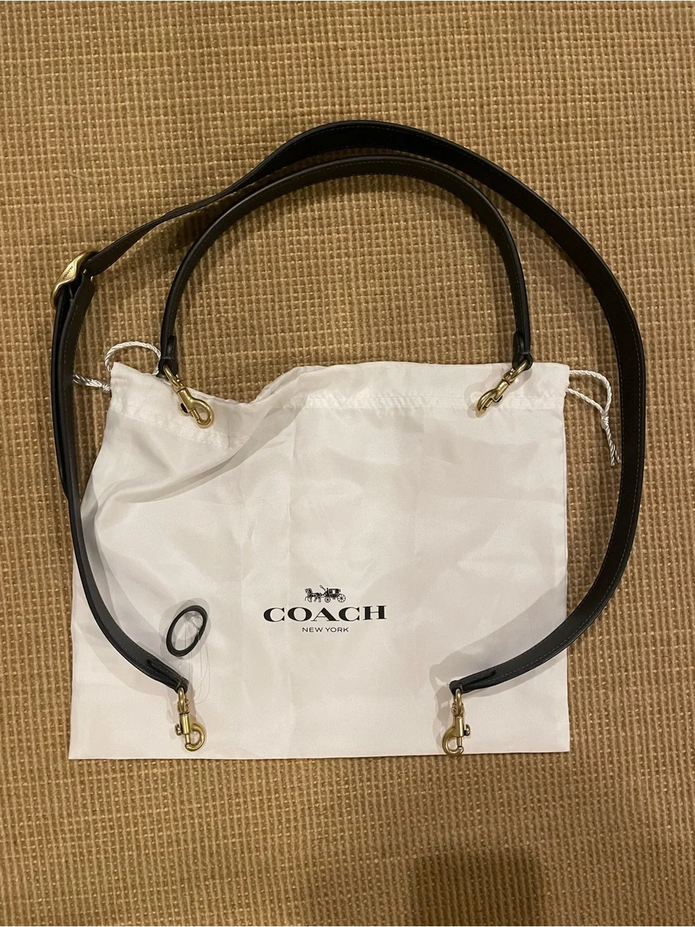 Coach Black Leather Tabby Shoulder Bag with Gold 'C' Closure